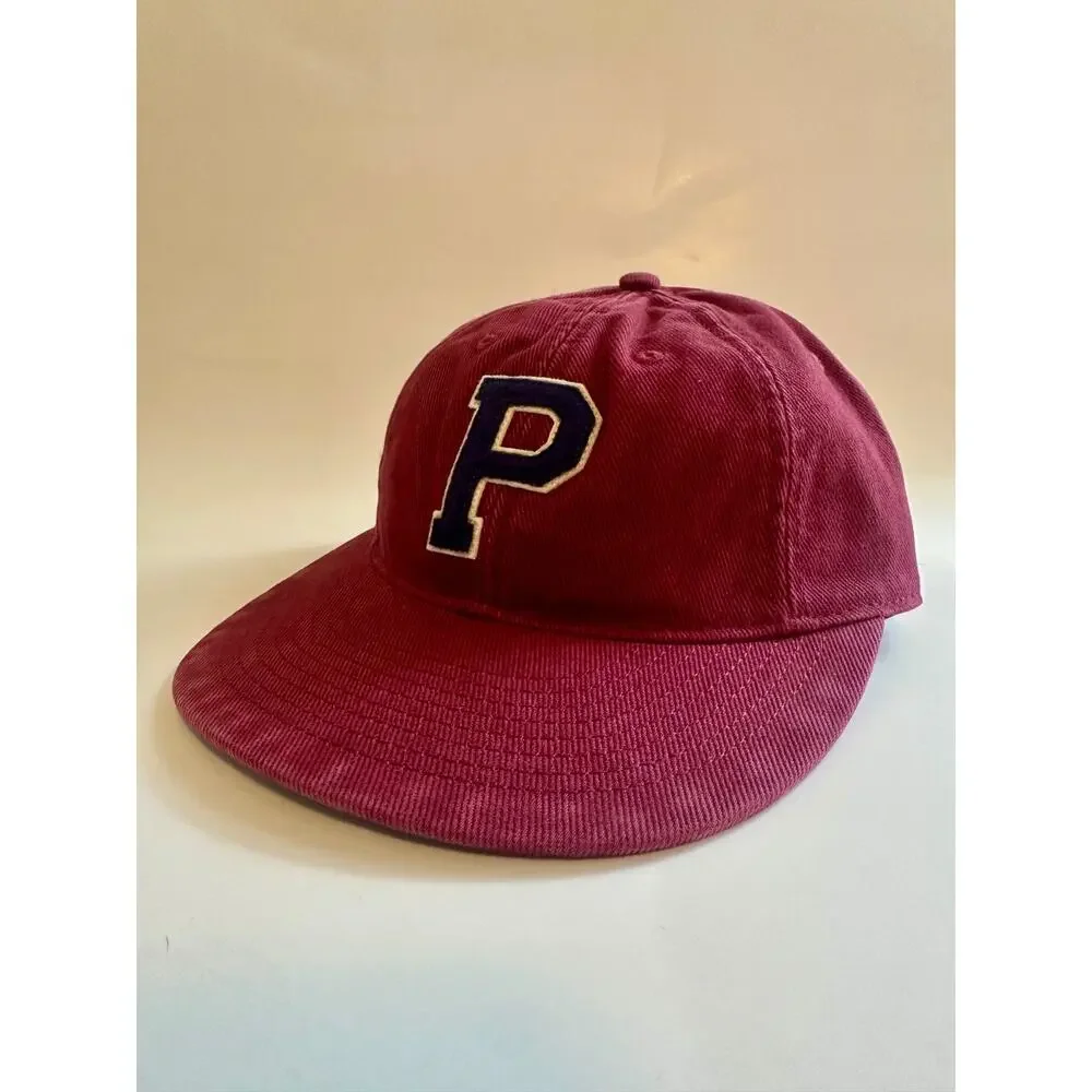 Polo Ralph Lauren Baseball Cap Hat Maroon Red Navy P Logo OS NWT